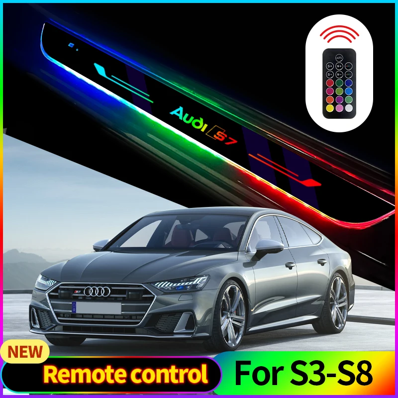 

LED Car Door Threshold Welcome Pedal For Audi S Line RS RS3 RS4 5 6 7 8 Light Multicolor Atmosphere lamp Auto Accessories