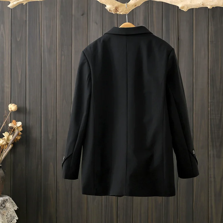 Casual Loose Coffee Color Suit Jacket for plus Size Women Spring Autumn High Quality Fashionable Versatile Cotton Blend Coat
