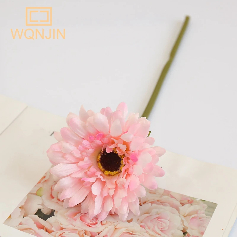 5 Stück, Gerbera künstliche Blume Zweig nach Hause Hochzeit Dekor Chrysantheme Gänseblümchen Blumenstrauß Blumen arrangement Zubehör – Detail 11