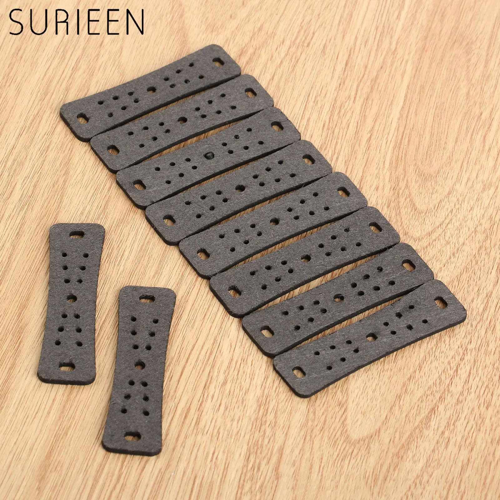 การล่าสัตว์10Pcs ไมโครไฟเบอร์หนัง Slingshots กระเป๋า Multi-Hole การถ่ายภาพกลางแจ้ง Sling Shots ยิงเปลี่ยน70mmX17mmX20mm