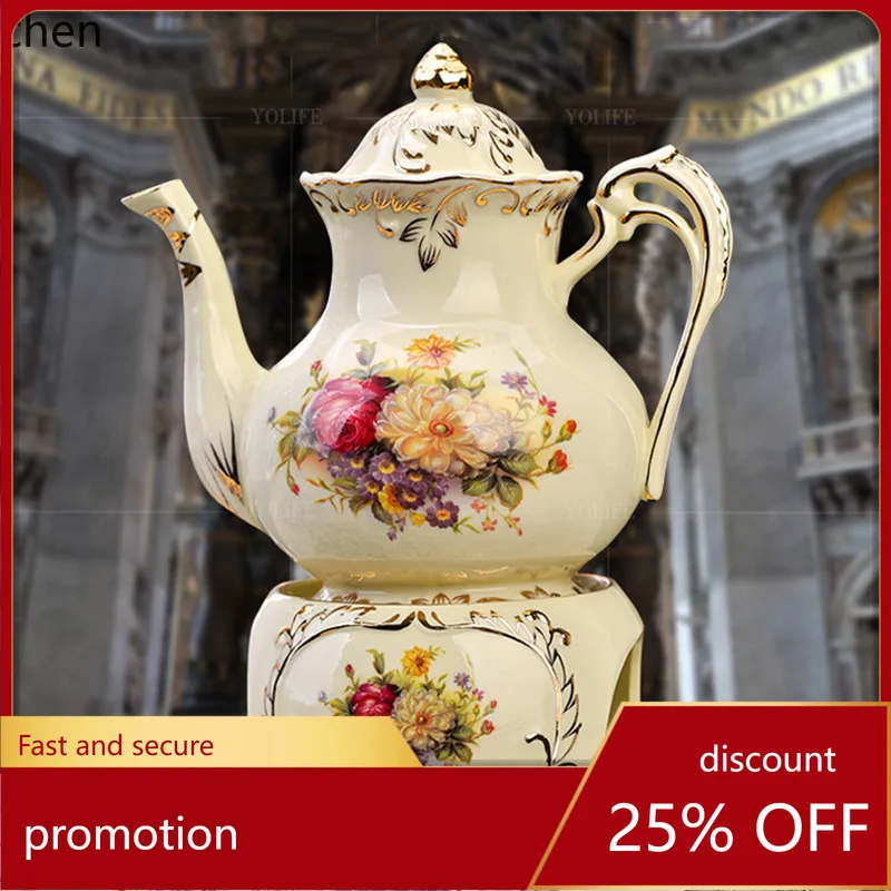 

HXL ceramic tea set, coffee pot, cup and saucer set, large capacity household hot and cold water kettle