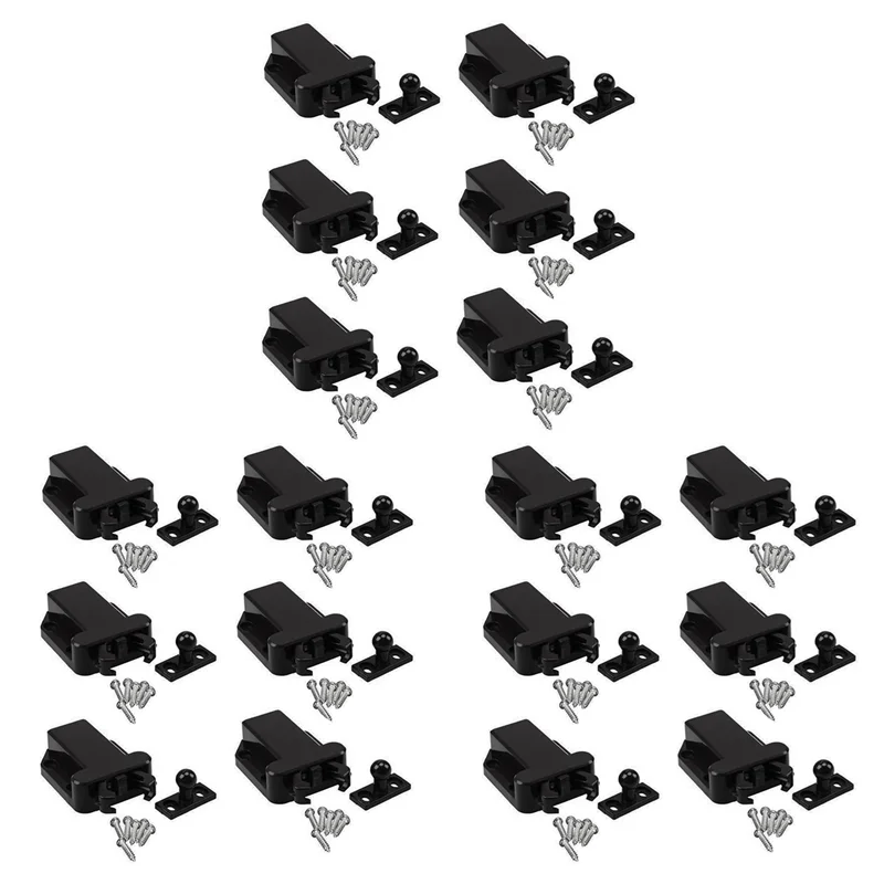 FAST-18-Pack Non-Magnetic Push To Open Catch Lock Drawer Cabinet Catch Press Latch Cupboard Bedroom