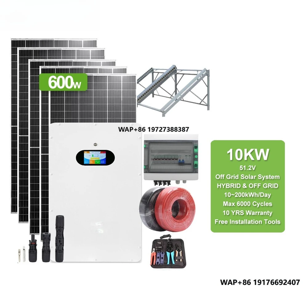 Complete Photovoltaic Hybrid Solar Energy System 5Kw 10Kw 12Kw 10 Kva All in One Off Grid Solar Power System for Home