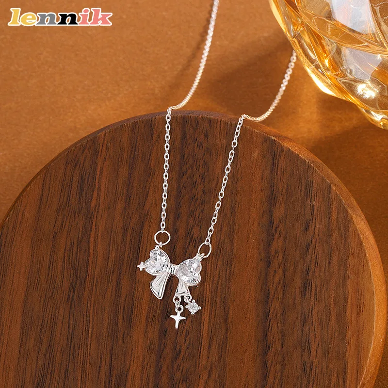 iche High-end S999 Silver Butterfly Necklace Dream Light Shadow Korean-style Light Luxury Style Women's Clavicle Chain Jewelry