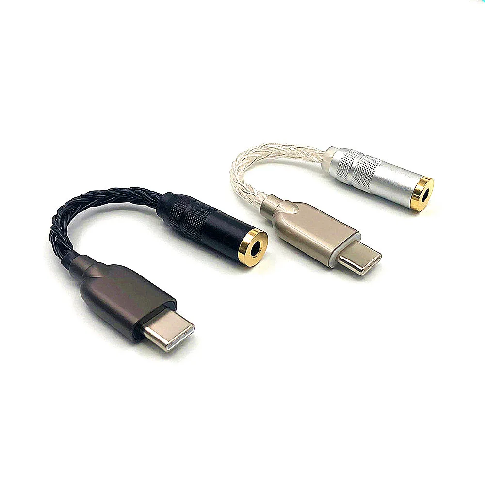 RealTek ALC5686 USB Type C Headphone Amp with 2.5/3.5/4.4mm Output 32bit/384kHz For Android Windows10 Audio Decoding DAC Cable