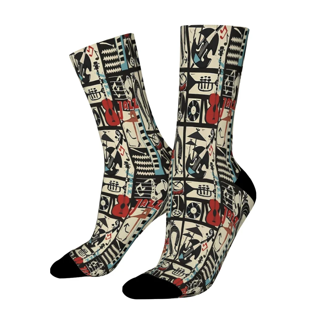 The Jazz Rythm Full Version  Straight Socks Male Mens Women Autumn Stockings Polyester Printed