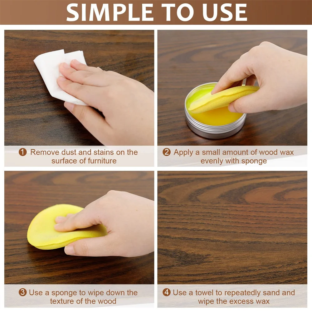 SEISSO Wooden Furniture Polish Wax Paste Multi-Purpose Conditioner Cleaner Restorer for Furniture Floors Cabinets Tables Doors