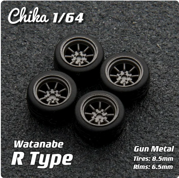 1/64 Chika Nabes Wheels 8.9mm 9.7mm 10.5mm Tires Rays 57CR Nismo