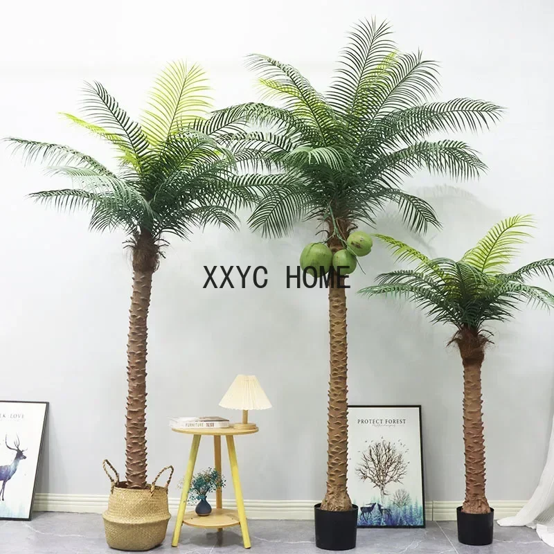 Artificial Palm Tree Coconuts Tree Large Faux Tropical Silk Palm Fake Trees for Outdoors Indoor Decor Hawaiian Simulation Plant