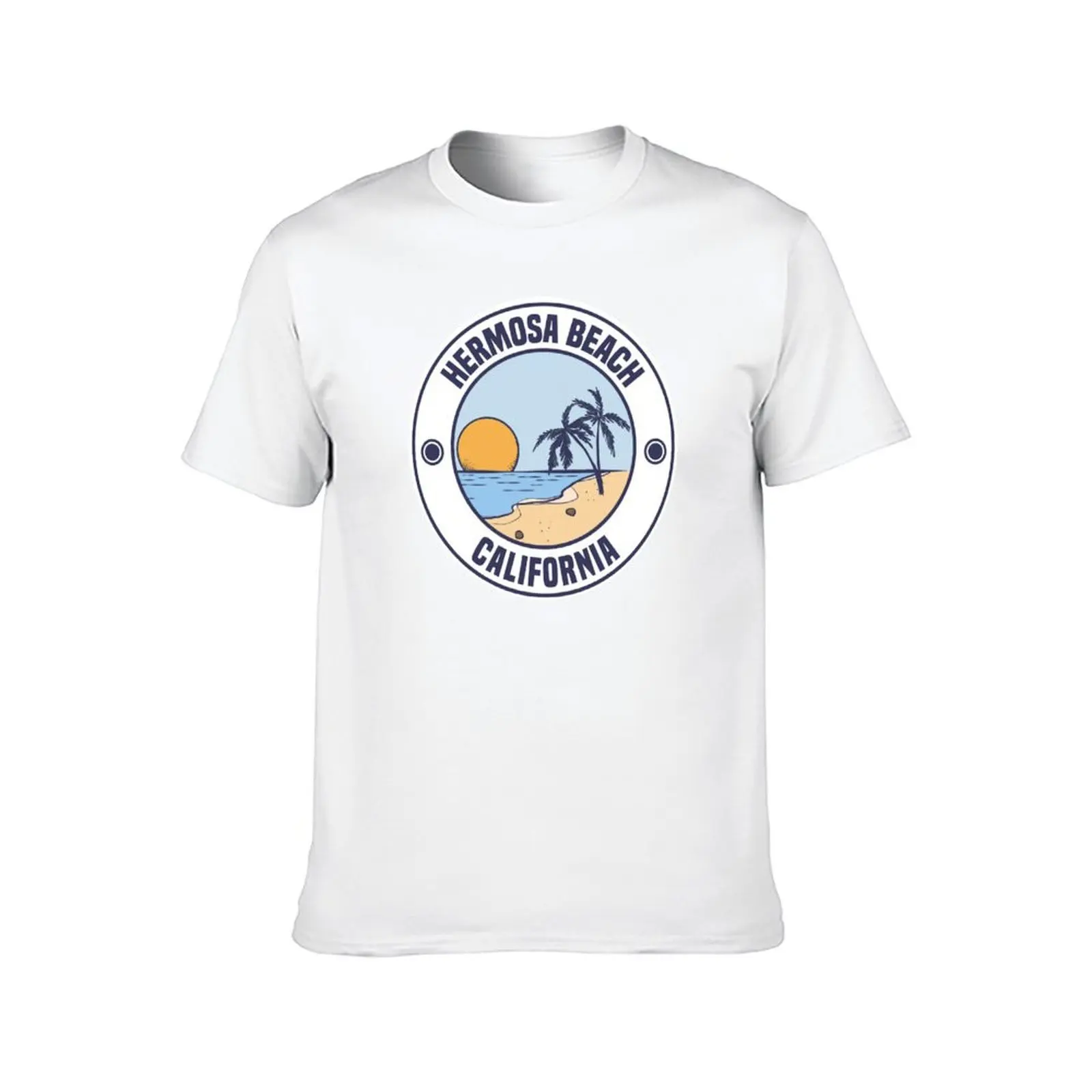 hermosa beach,California retro sunset T-Shirt man t shirt luxury t shirts for man pack cotton