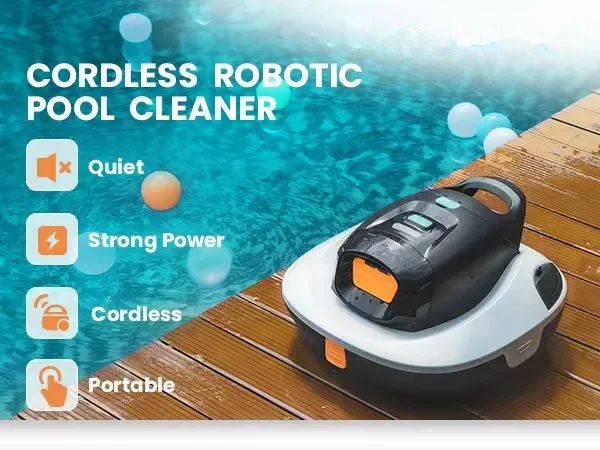 COMPASS جديد حار بيع قابلة للشحن اللاسلكي التلقائي الروبوتية مكنسة كهربائية لحمام السباحة آلة التنظيف للبيع