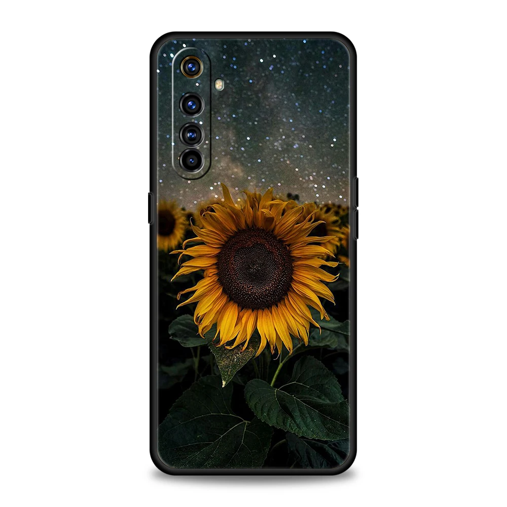 Sunflower Silicone For Realme 9 Pro GT2 6 7 8 10 C11 C21Y C25 C35 GT Neo 2 3 3T Pro Plus 5G Shockproof Phone Cover Fundas Coque