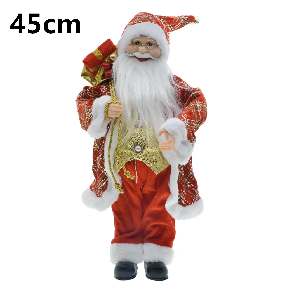 2026 New Year Decoration Christmas Santa Claus Figurine Doll 45cm Female And Male Holiday Home Decor
