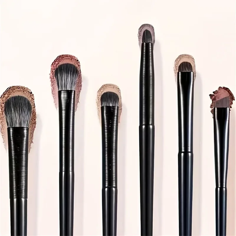 Ensemble de 6 pinceaux de maquillage pour les yeux, professionnels, doux, pour le contouring, les ombres à paupières, l'eye-liner, les sourcils, outils de maquillage de beauté