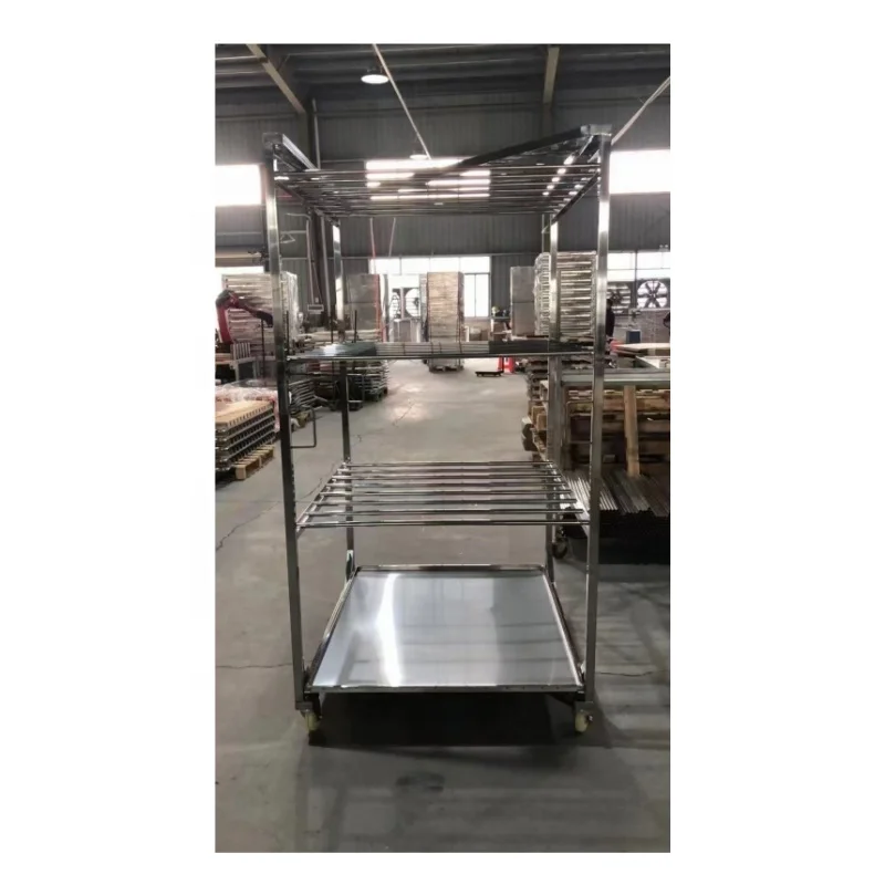 Multi Layers Movable Stainless Steel Bakery Pan Rack Tray Trolley for Fruit Meat Food Fish Baking Cooling