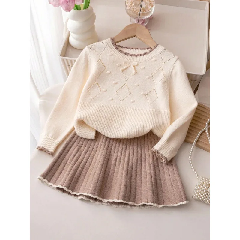 girls-knitted-ensemble-l-18525-customizable-children's-clothing-international-cross-border-knitwear-set-for-little-girls