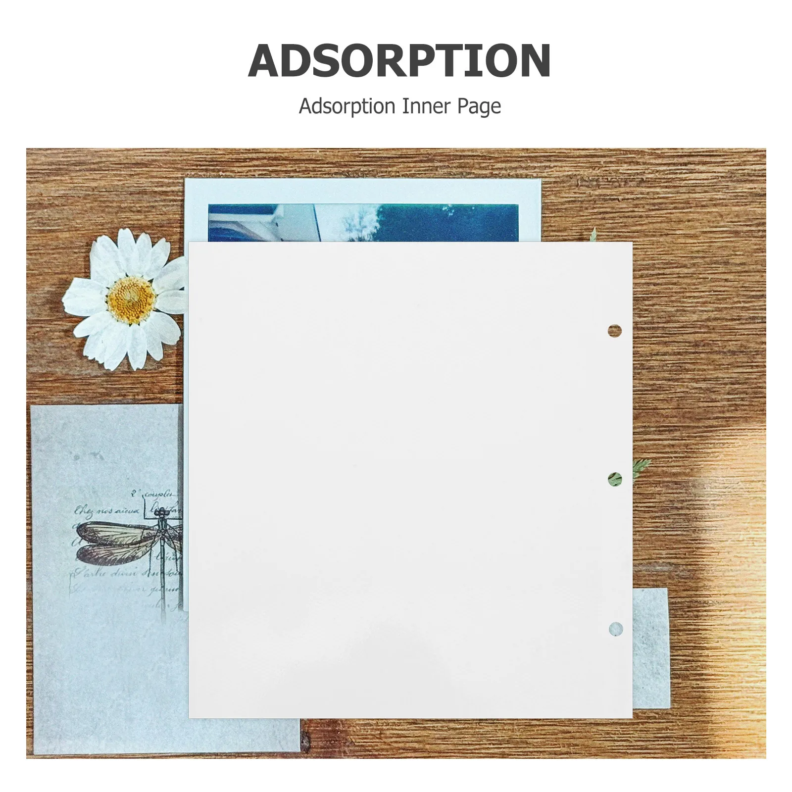 10Pcs Self Adhesive Photo Refill Pages for Album Binder Scrapbook 3 Hole PVC Protector Sheets Ample Storage Reusable Photo Album