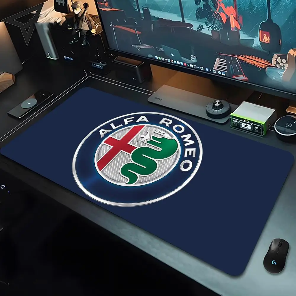 Alfa Romeo Logo Muismat 80X40Cm Xl Lockedge Kantoorcomputer Bureaumat Element Tafel Toetsenbord Groot Muismat Laptopkussen