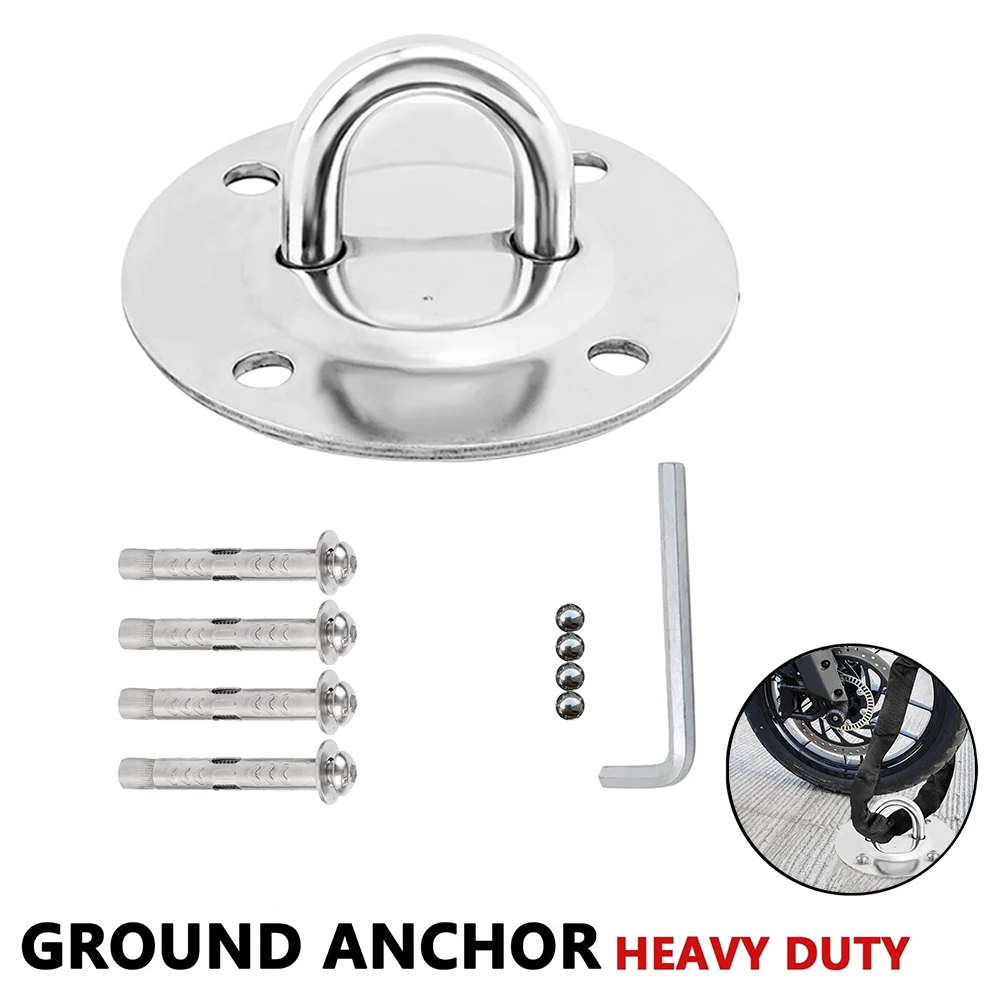 

1set Motorcycle Heavy Duty Motorcycle Floor Wall Ground Anchor Motorbike Lock Point Scooter Security Motorcycle Chains