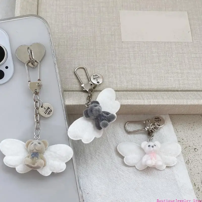 E1PE Lovely Small Bear Holder Soft Flocking Handmade for Personalize Use