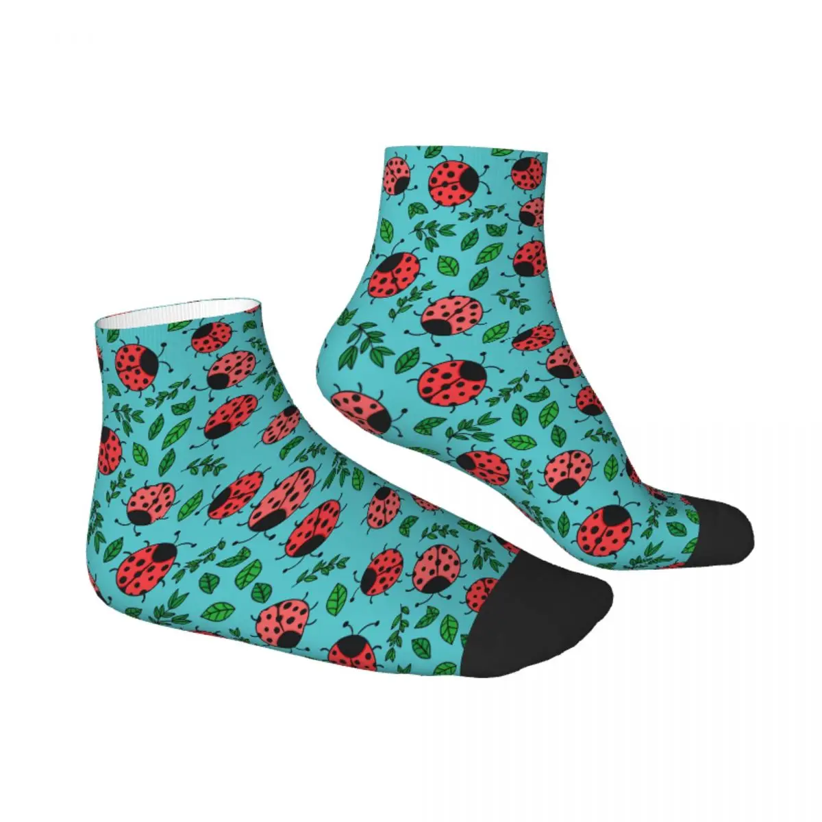 Ladybugs Leaves Socks Short Unique Casual Breatheable Adult Ankle Socks