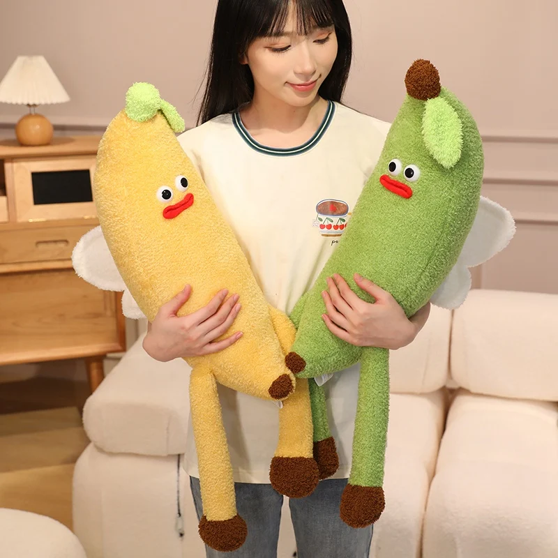 110 cm Creatieve Enorme Grappige Vleugel Banaan Pluche Kussen Speelgoed Anime Gevulde Planten Fruit Knuffels Pop Leuke Zachte Kinderen Meisjes speelgoed Geschenken