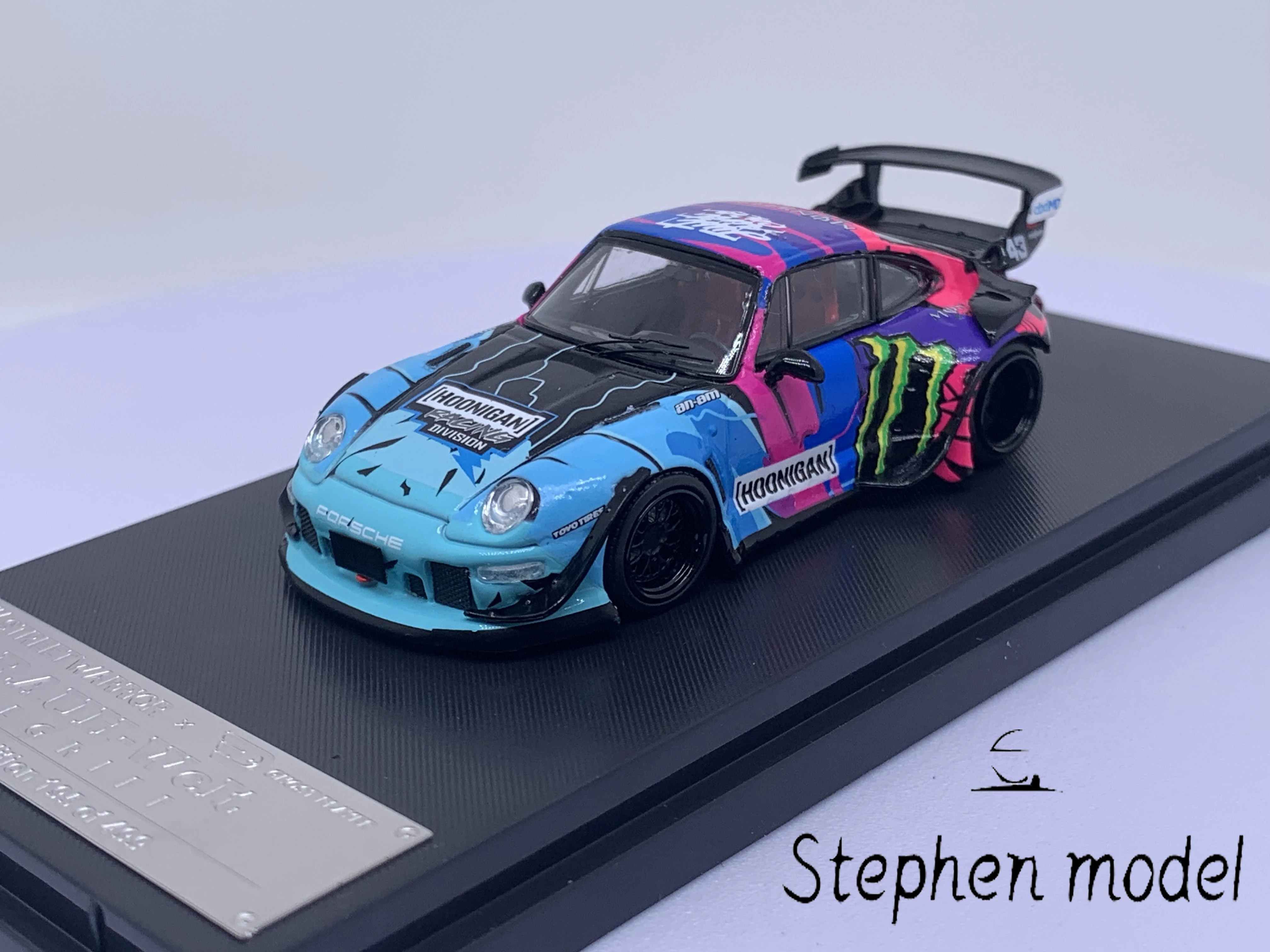 Street Weapon 1/64 RWB 993 Monster Energy painting Ltd Collection#Diecast model car