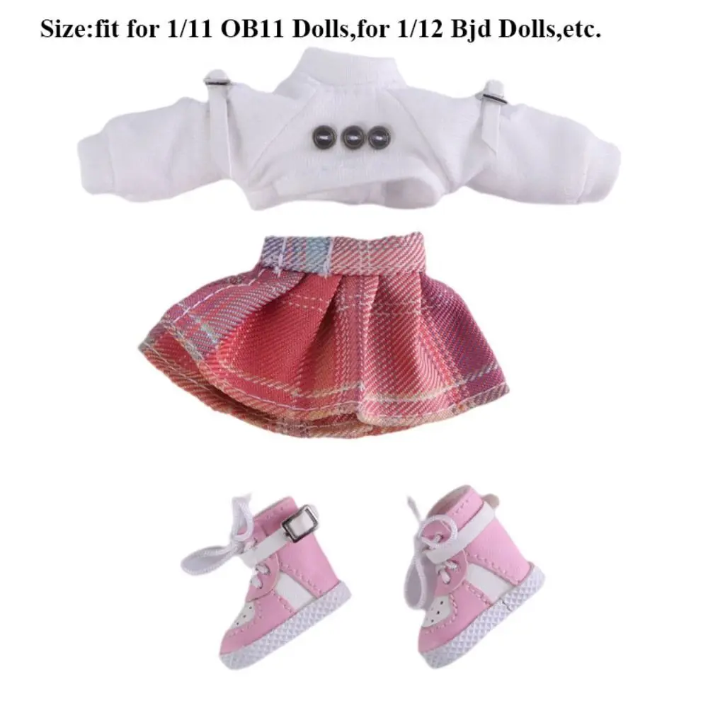 New Handmade Hoodie Skirt Set Casual Wears Replaceable OB11 Dolls Clothes Accessories For 1/11 OB11 Dolls/for 1/12 Bjd Dolls