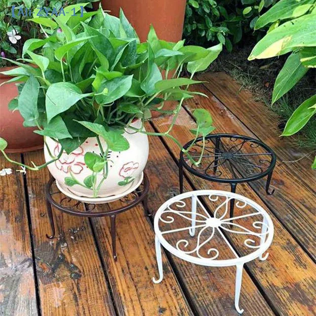 【ZYAA-1】Metal Potted Plant Stands Duty Rustproof Iron Round Flower Pot Stands Plant Holder Support Rack Plant Stand Rack