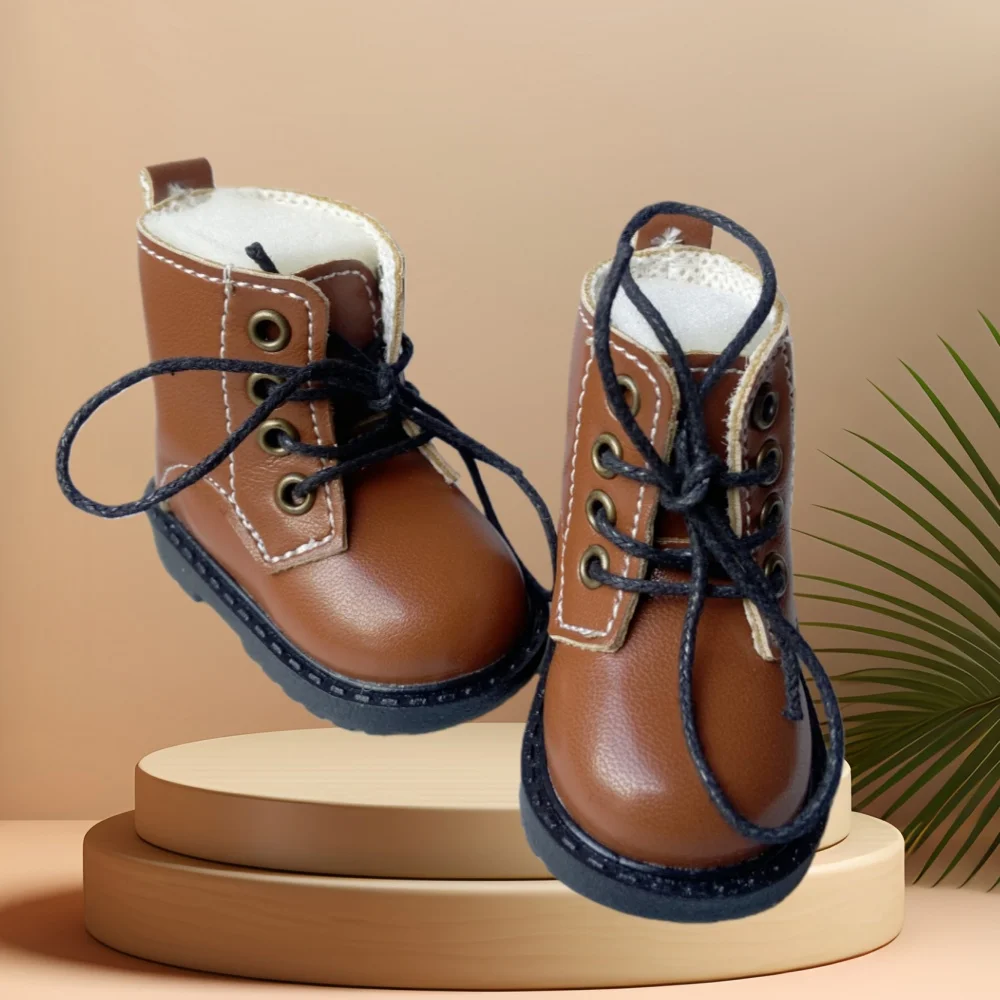 Nuevos botines cortos de 6,5 cm, calzado de muñeca a escala 1/4 para Mia Corolle Paola Reina, zapatos de juguete de regalo de moda con suela resistente con cordones Retro