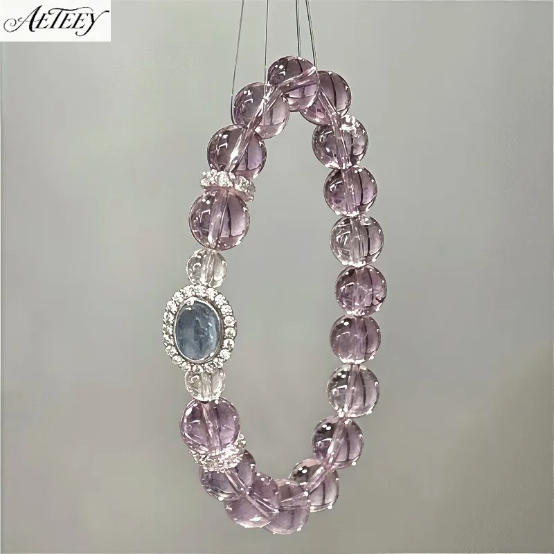 Natural Amethyst Bracelet for Women, Brazilian Purple 8mm Beads, Lucky Birthday Gift Crystal Jewelry