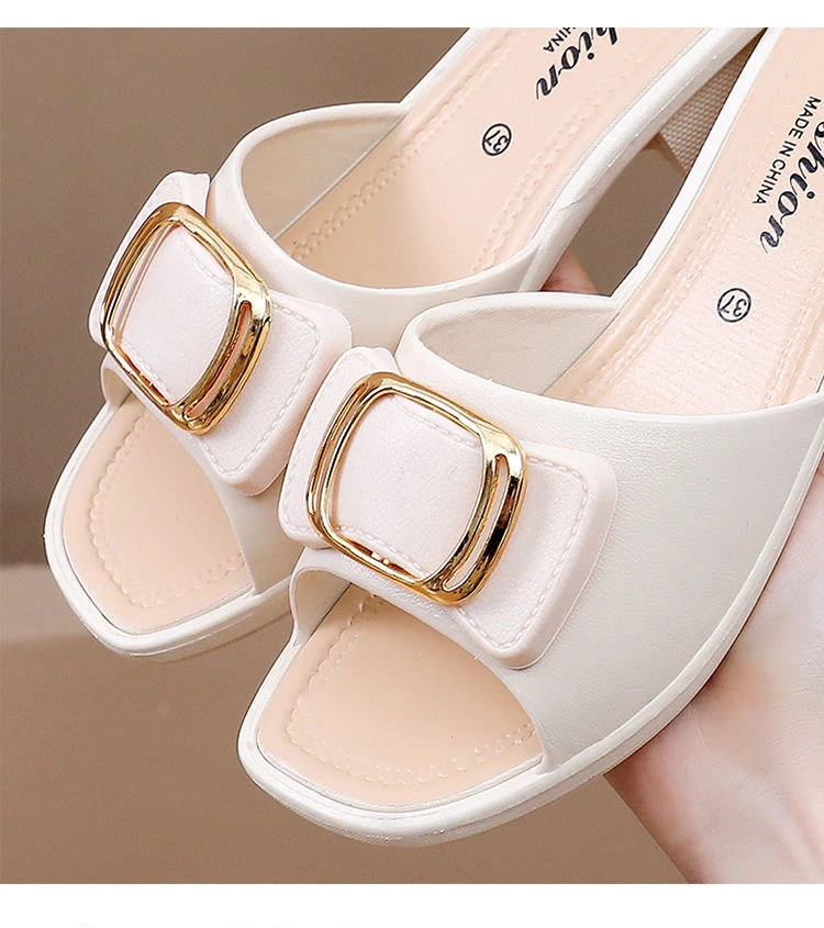 Women's Versatile Summer Sandals - Fashion Thick Sole Flip Flops, Non-Slip Durable Outdoor Slides for Beach/Street Wear