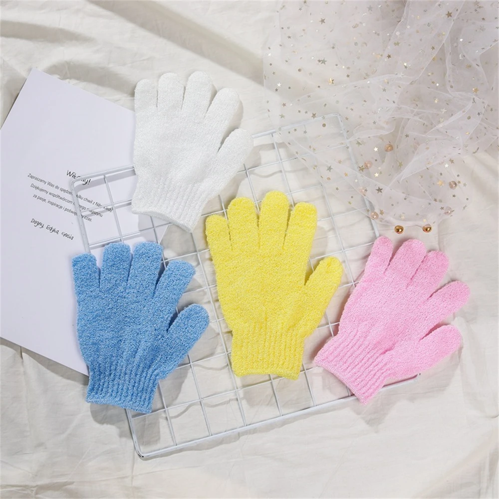 20-2pcs Exfoliate Scrub Bath Gloves Household Shower Towel Scrub Body Wash Children Elastic Wipe Back Bathing Cleaning Gloves