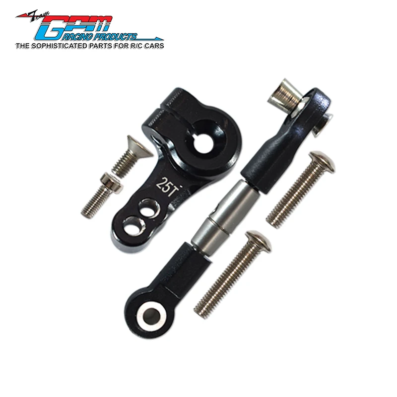 Drążek kierowniczy ze stali sprężynowej GPM + 25T aluminiowy róg serwa do TRAXXAS 1/10 Rustler Slash