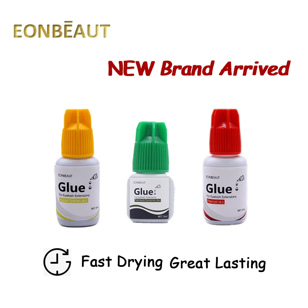 EONBEAUT Eyelash Extensions Glue Korea Professional 5ml Individual Fast Drying Extra Strong Lash Glue Lasting Over 7 Weeks