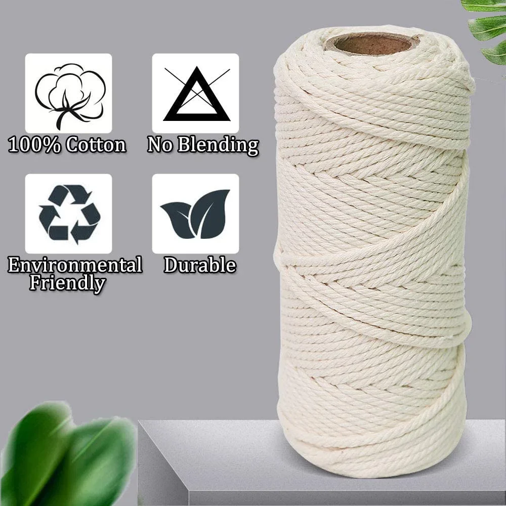 Macrame Cotton Cord Twisted Soft Rope DIY Wall Hanging Plant Hangers Craft Knitting String