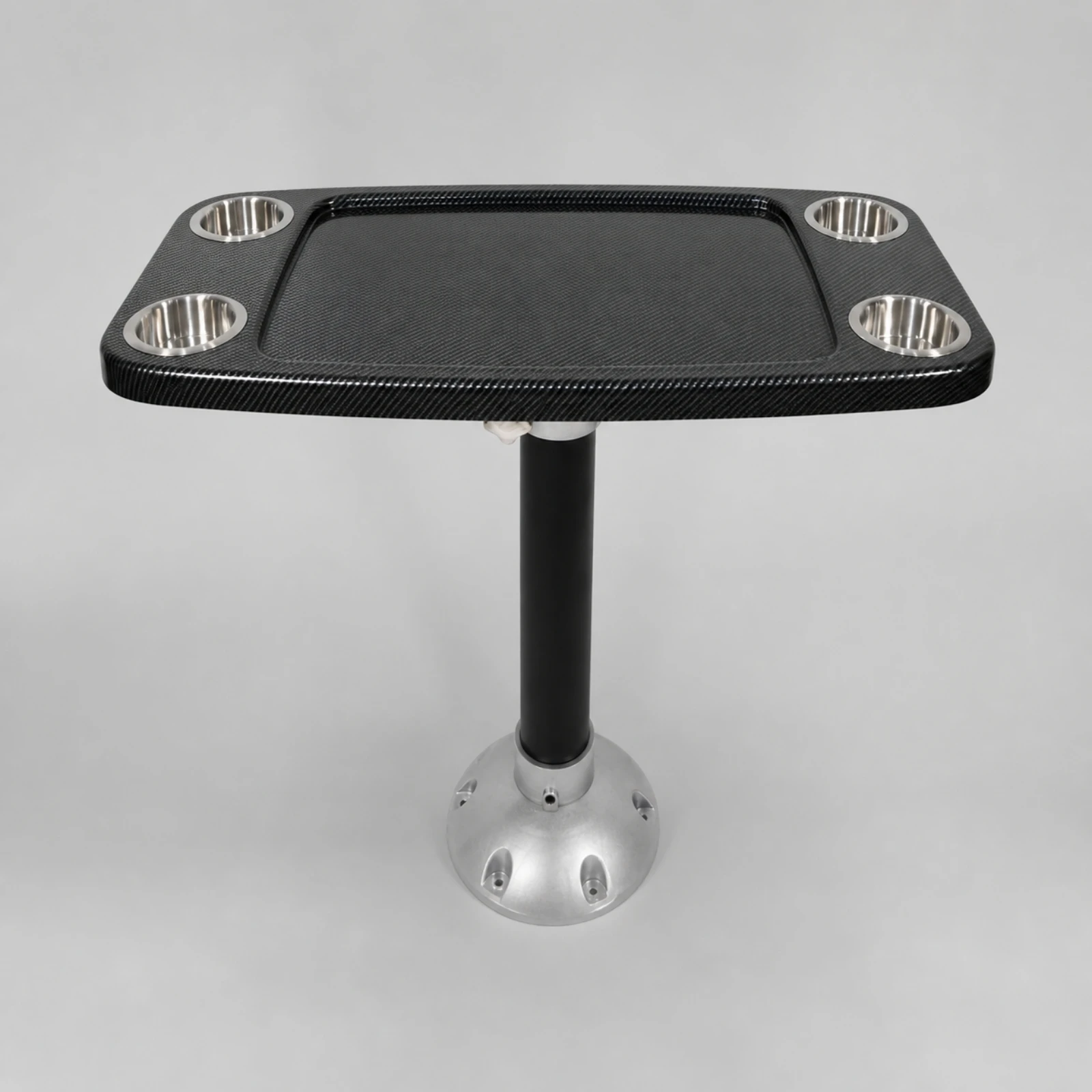 Square Boat Tea Table Stable Boat Table with Cup Holders Sturdy Freestanding for Boats, Yachts