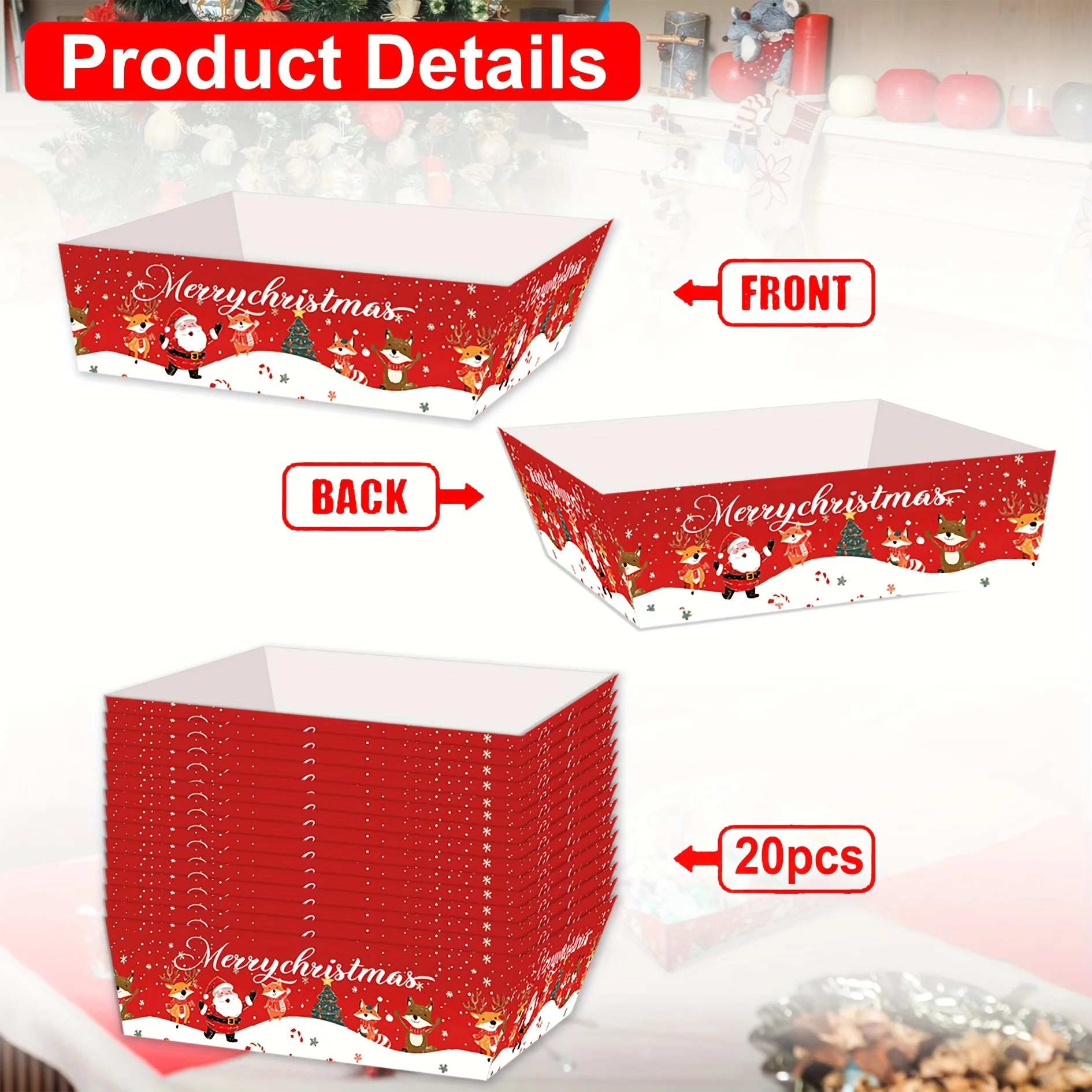20 Pezzi Vassoi di Carta Natal - Xmas Food Snacks recensione e prezzo