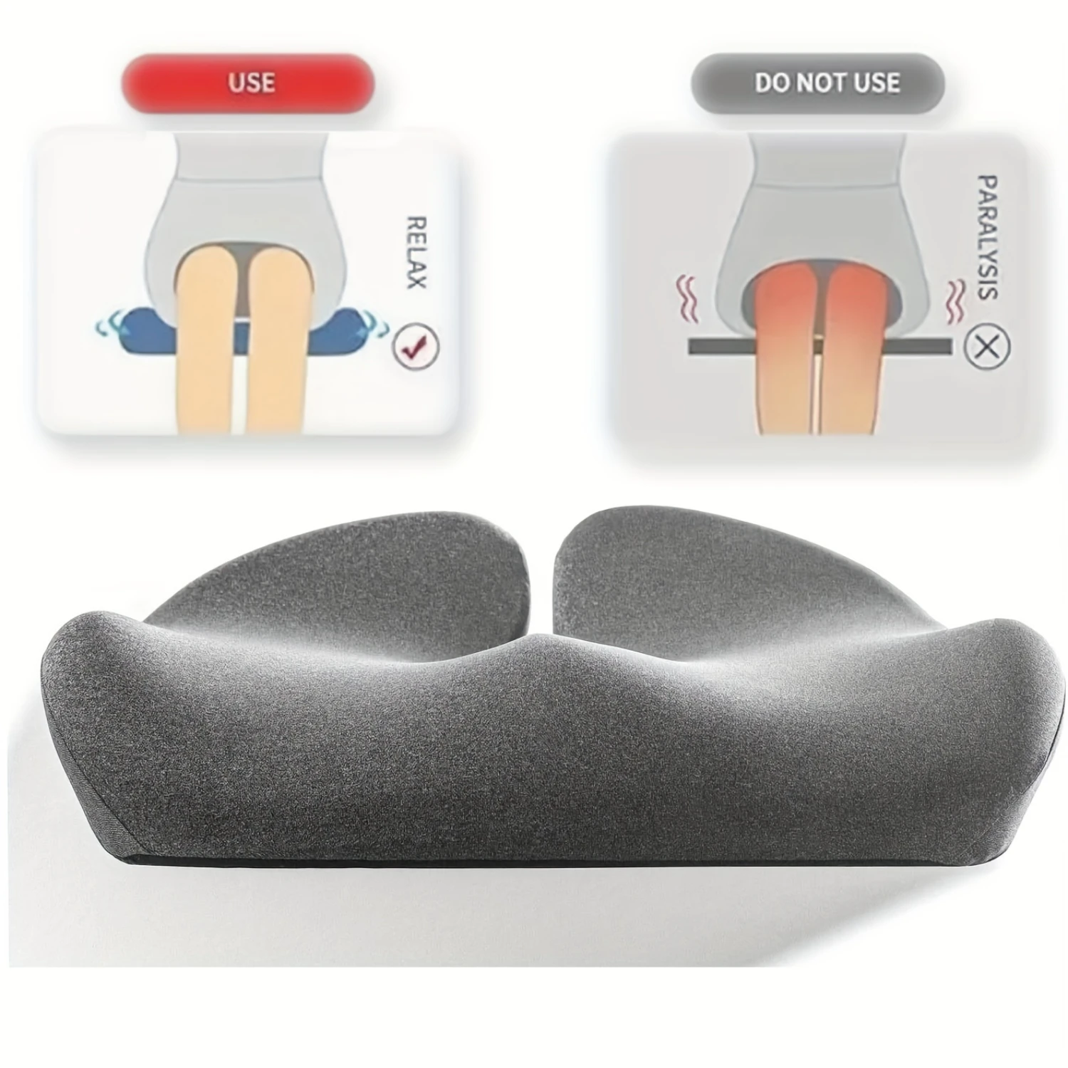 Pressure Relief Cushion Suitable for prolonged sitting in office chairs, wheelchairs, car seats,  seats - Memory Foam Haemorrhoi