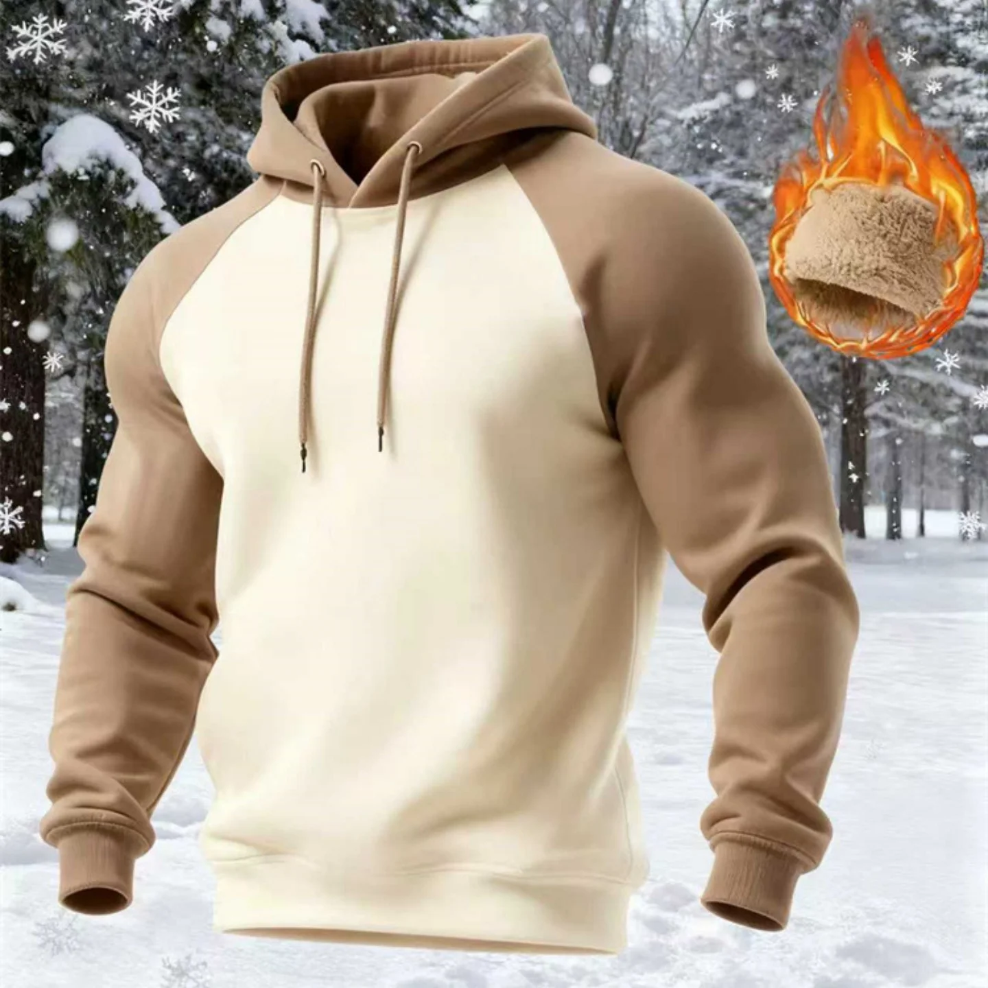 

Men's Sports-Style Hooded Sweater Casual Thick Warm Pullover Hoodie Multiple Color Combinations for Autumn Winter Hoodie
