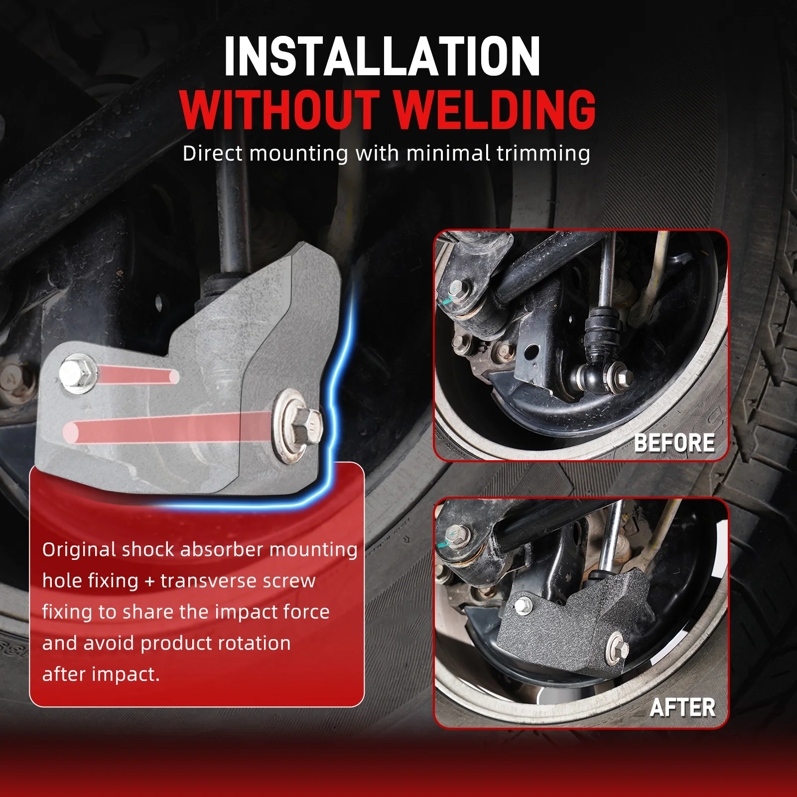 Bevinse placa protetora de proteção de choque inferior para toyota 4runner 2010-2024, para toyota fj cruiser 2010-2014, substituir 42110-60a81