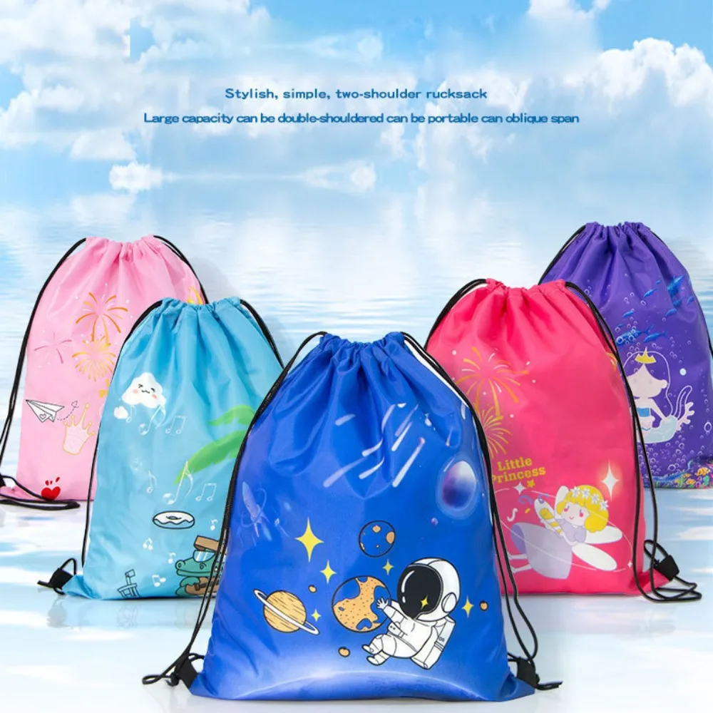 2024 Dry Wet Separation Swimming Storage Bag Cartoon Oxford Waterproof Bag Large Capacity Foldable Beach Bag Girl and Boy