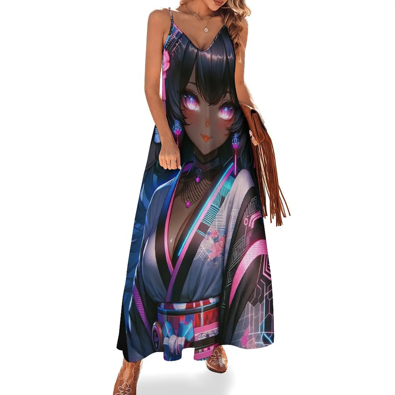 

Mysterious Kimono Beauty Sleeveless Dress dresses for womens long dress women prom dress Women's evening