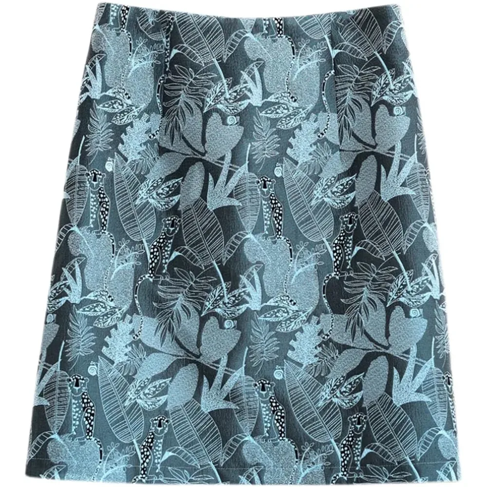 Herfst 2024 Hoge Taille A-Lijn Rokken Licht Volwassen One Step Rok Dames Middellange Retro Gewikkeld Heup Rok Jacquard Rok