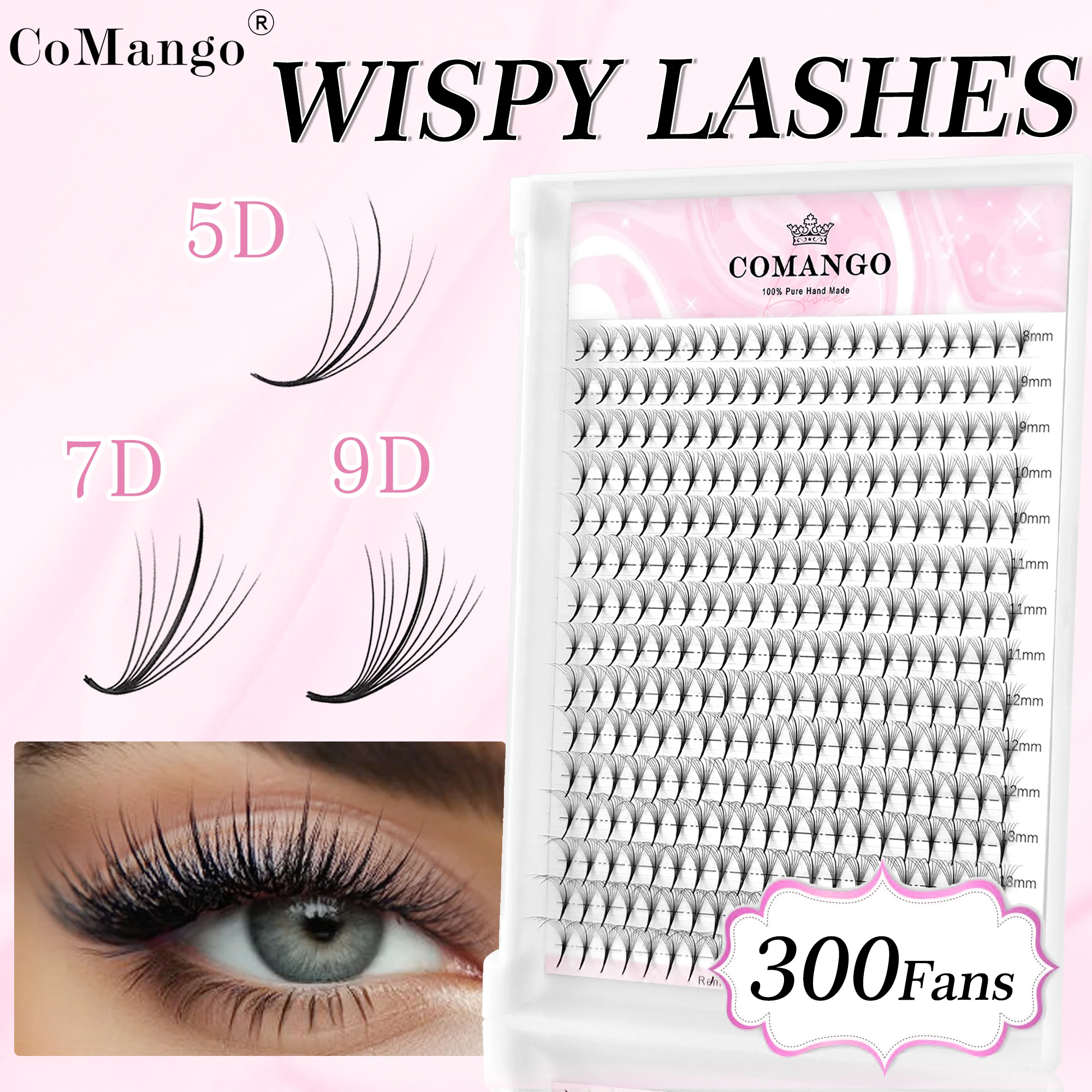 C/D Curl 5D/7D/9D extensão de cílios finos 15 linhas afiadas slim pré-fabricados ventiladores de volume 8-15mm cílios postiços naturais