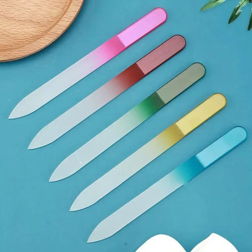 

1pc Glass Nail File Double-Sided Crystal Frosted Nail File Professional Tools Frosted Polishing Manicure N9B8