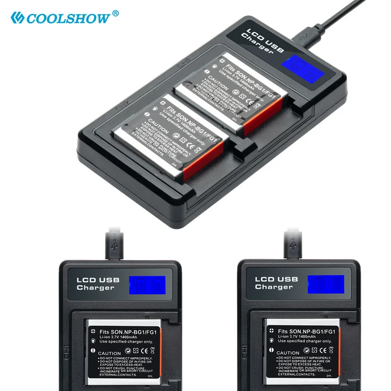 NP BG1 FG1 شاحن بطارية لسوني DSC-H50 H55 H3 DSC-H7 H9 H10 H20 DSC-W100 DSC-WX1 بطاريات 1400 مللي أمبير NP-BG1