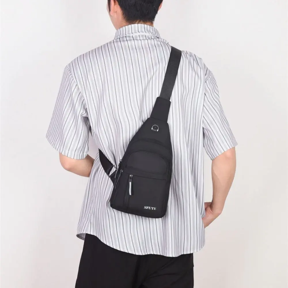 Oxford Cloth Men's Chest Bag Multifunctional Large Capacity Shoulder Crossbody Bag Korean Style Adjustable Shoulder