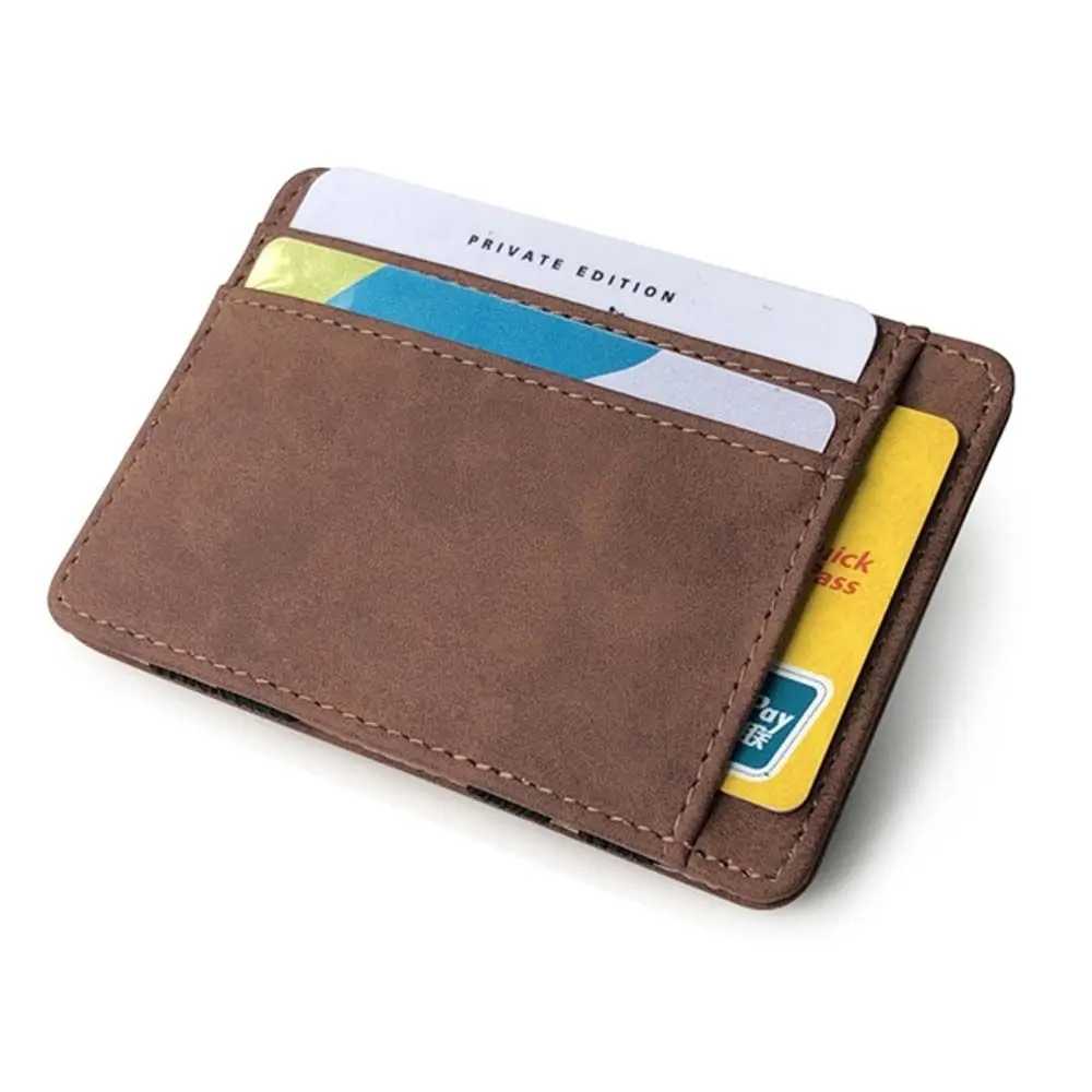 Mini Multi Slot Coin Pocket Card Case Coin Purse ID Card Holder Slim Wallet Men Card Holder Magic Money Clip