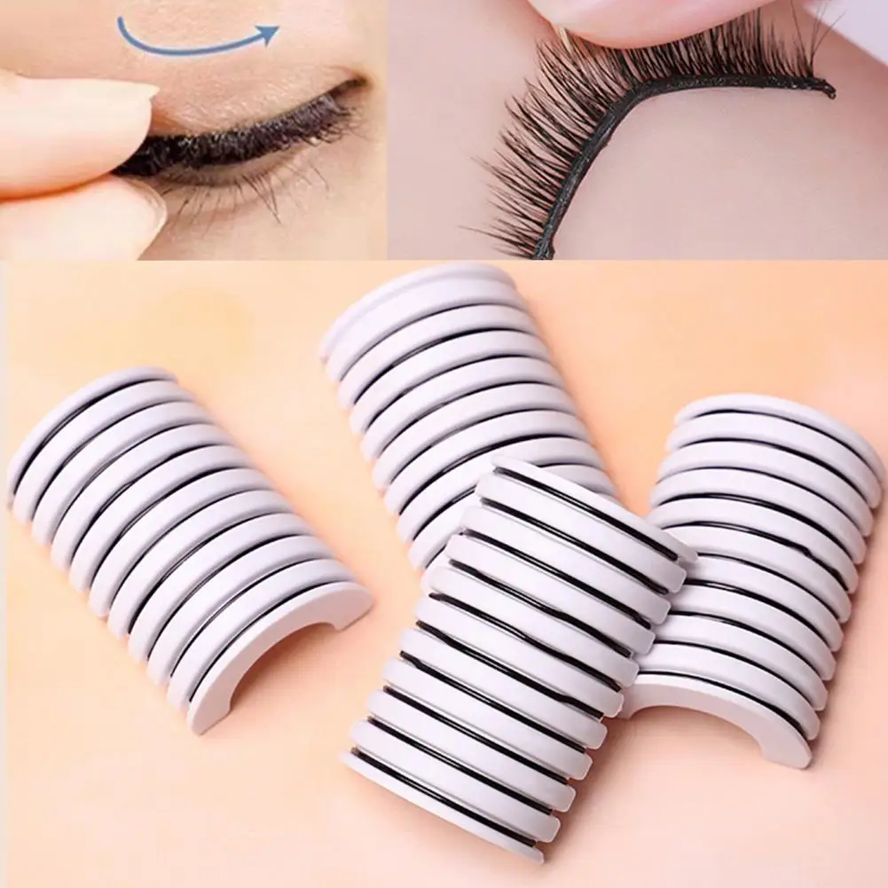 10Pcs/Box Glue-Free Lashes Adhesive Tape Eyelash Glue Strip Reusable Self-stick Glue Strip Eyelash Extension Makeup Tool